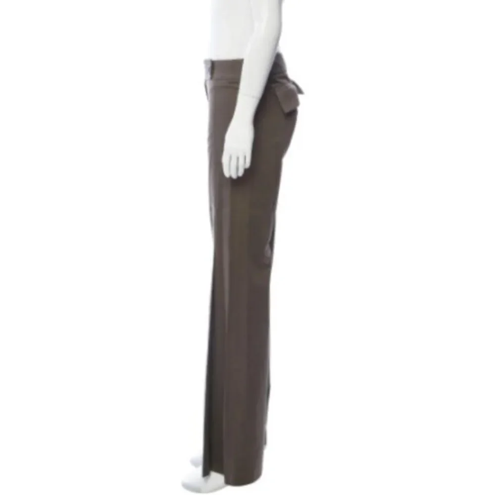 Ulla Johnson Pants Womens Size 2 28x34 Green 100% Cotton Mid Rise Flare Leg